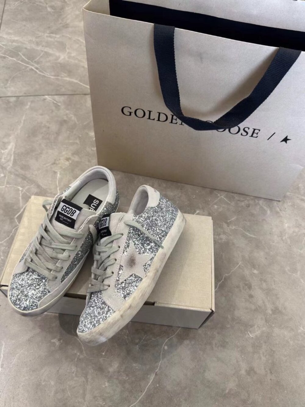 Golden Goose Women's Sneakers with Silver Glitter Star - Picture 5 of 5